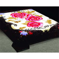 100% polyester flower print & carved cheap polyester blanket